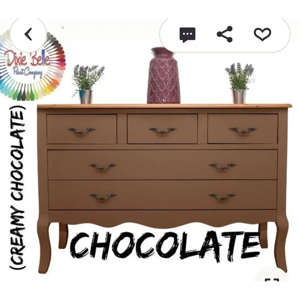 Dixie Belle Chalk Mineral Paint Chocolate 8oz Brown Furniture Paint DIY Craft